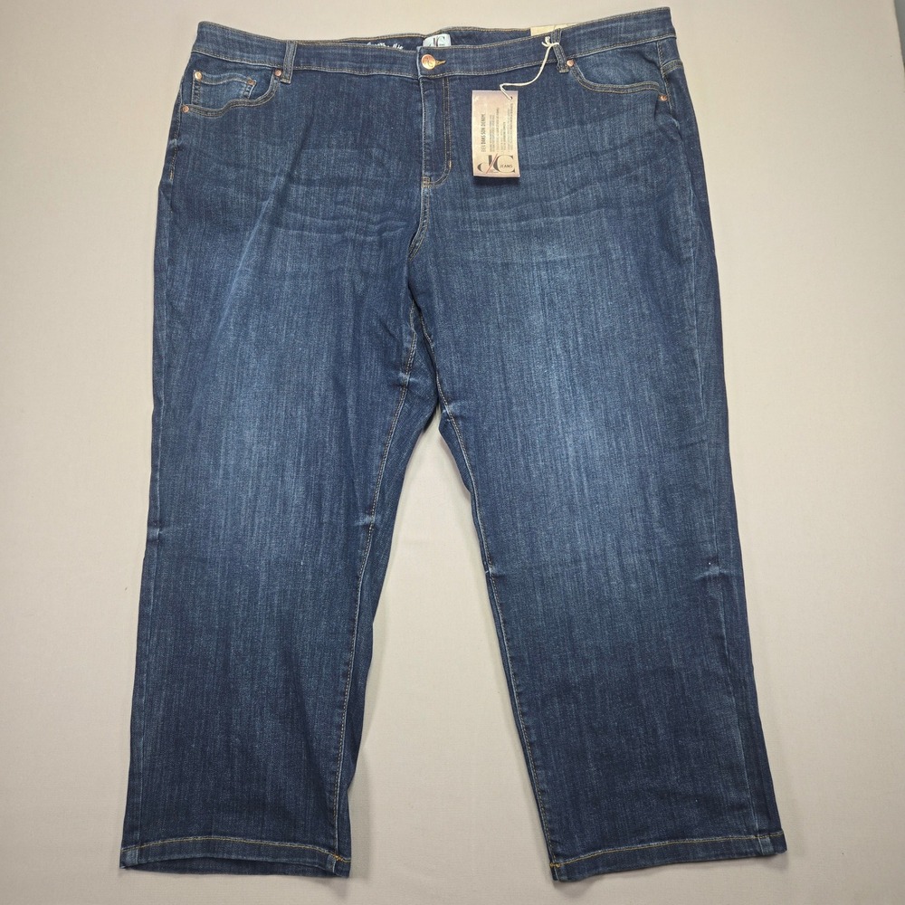JC Jeans Curvy Fit Straight Leg Dark‎ Wash Denim Jeans Women's 28P